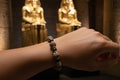 Two-Tone Wood & Crystal Beaded Bracelet