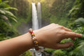 Light Tan & Brown Wood Bead Slip-On Bracelet