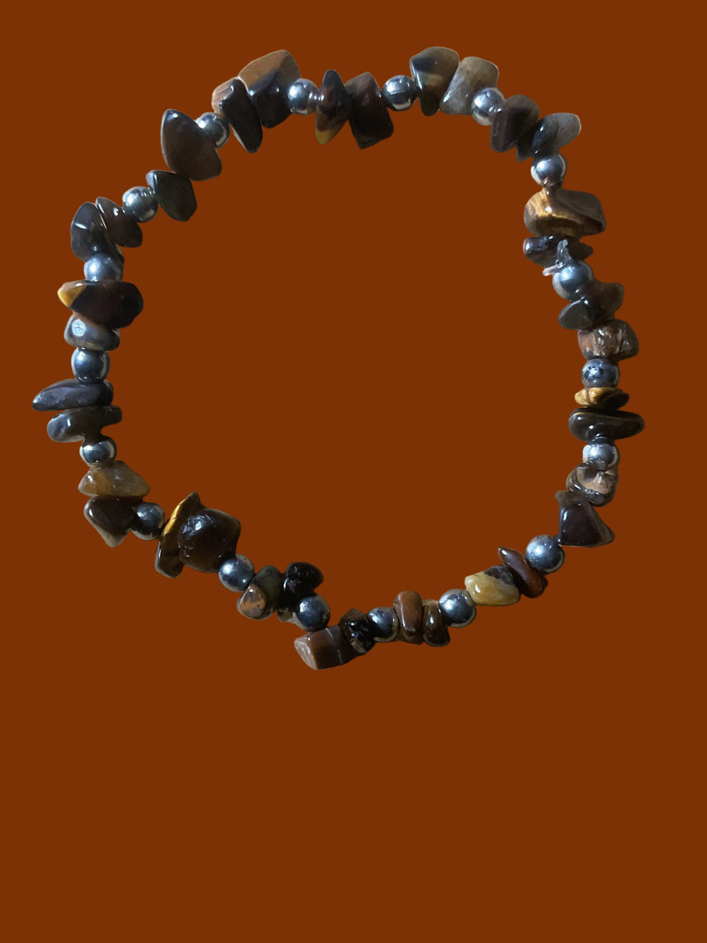 Brown Tiger Eye Stone Chip Bracelet