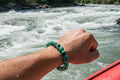 Green Glass Round Bead Bracelet