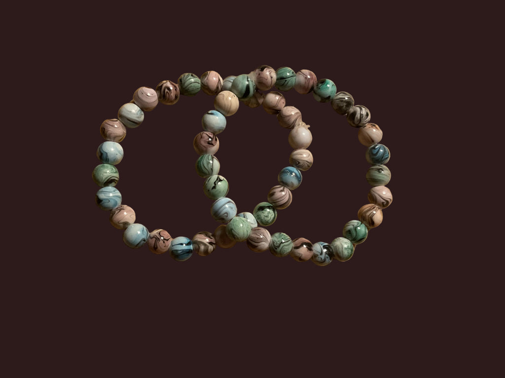 Multi Color Glass Bead Bracelet Set