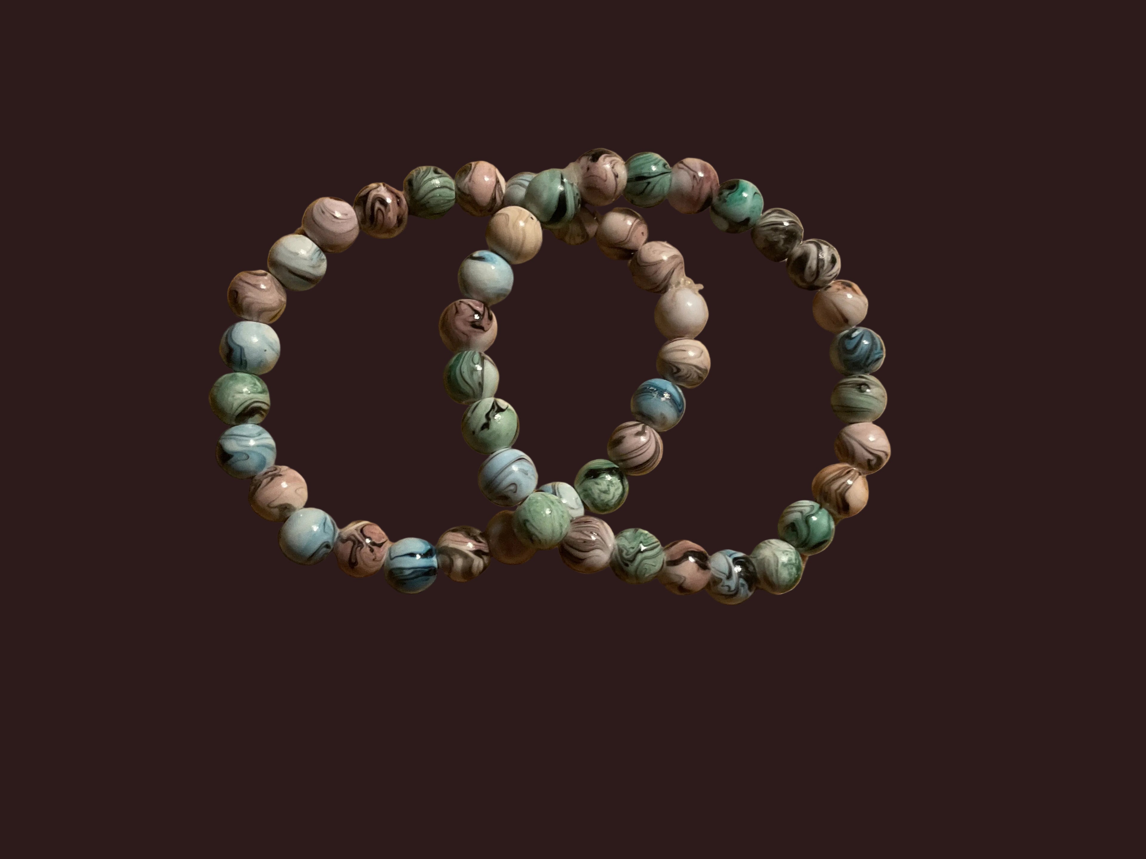 Multi Color Glass Bead Bracelet Set