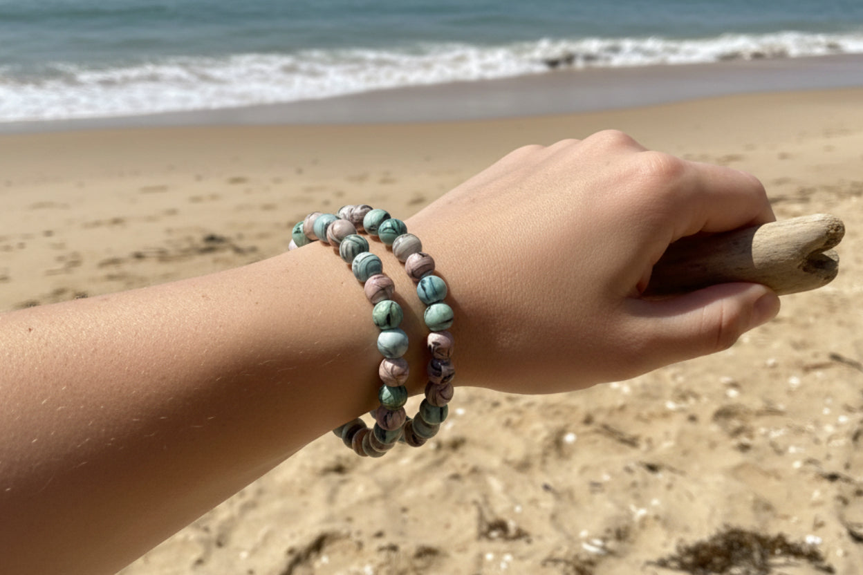 Multi Color Glass Bead Bracelet Set